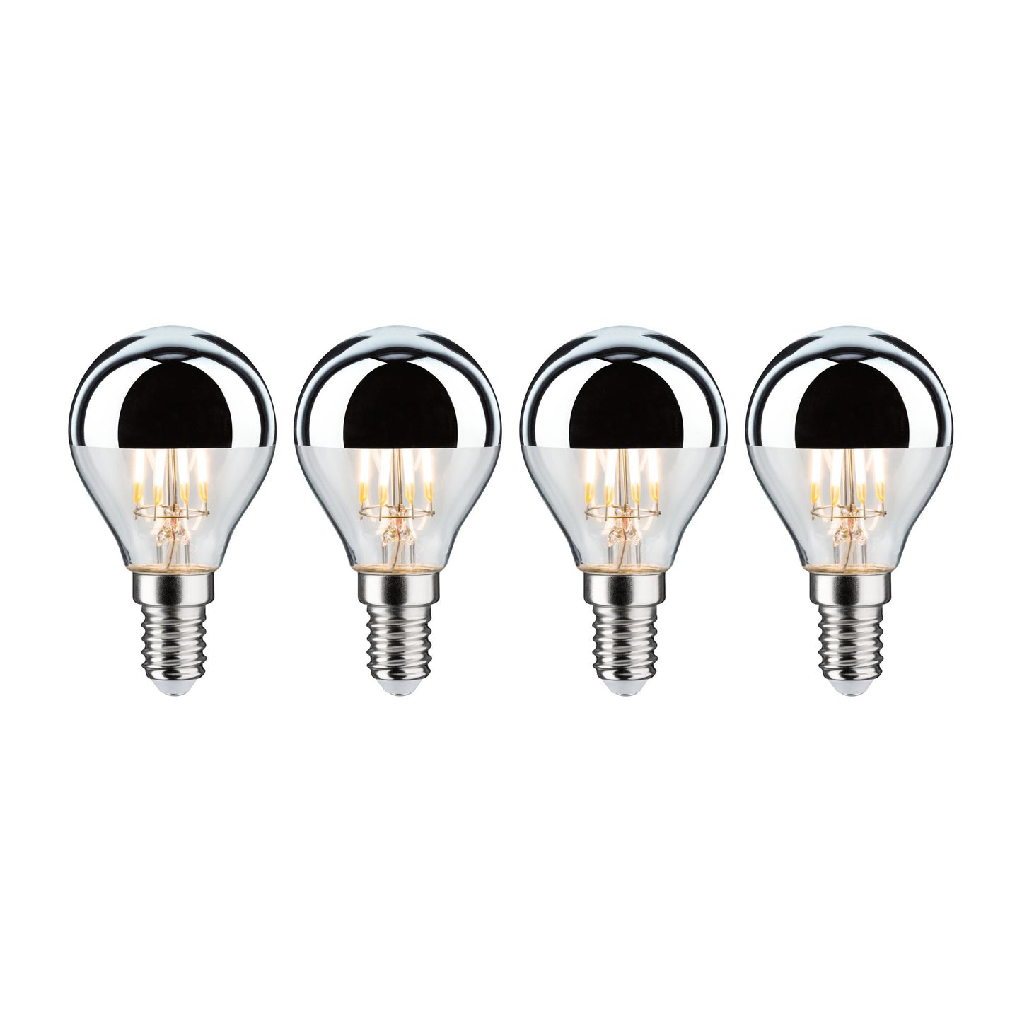 Paulmann Leuchtmittel Bundle 4x LED Tropfen Kopfspiegel silber 4x 4,8 Watt E14 2700K