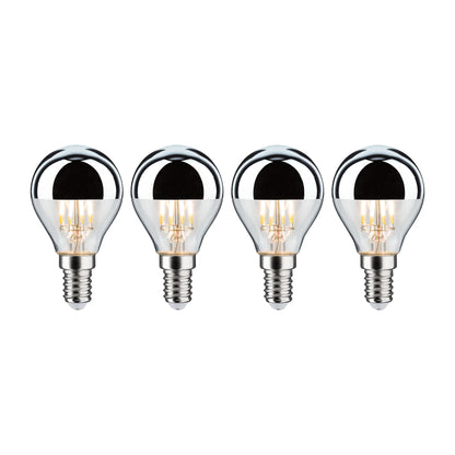 Paulmann Leuchtmittel Bundle 4x LED Tropfen Kopfspiegel silber 4x 4,8 Watt E14 2700K