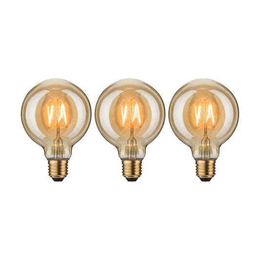 Paulmann Leuchtmittel Bundle 3x LED Vintage Globe 95 gold 3x 2,5 Watt E27 1700K
