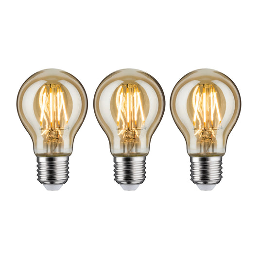 Paulmann Leuchtmittel Bundle 3x LED Vintage Allgebrauchslampe gold 3x 4,7 Watt E27 2500K