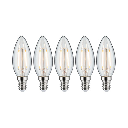 Paulmann Leuchtmittel Bundle 5x LED Filament Kerze klar 5x 2,6 Watt E14 230V 2700K