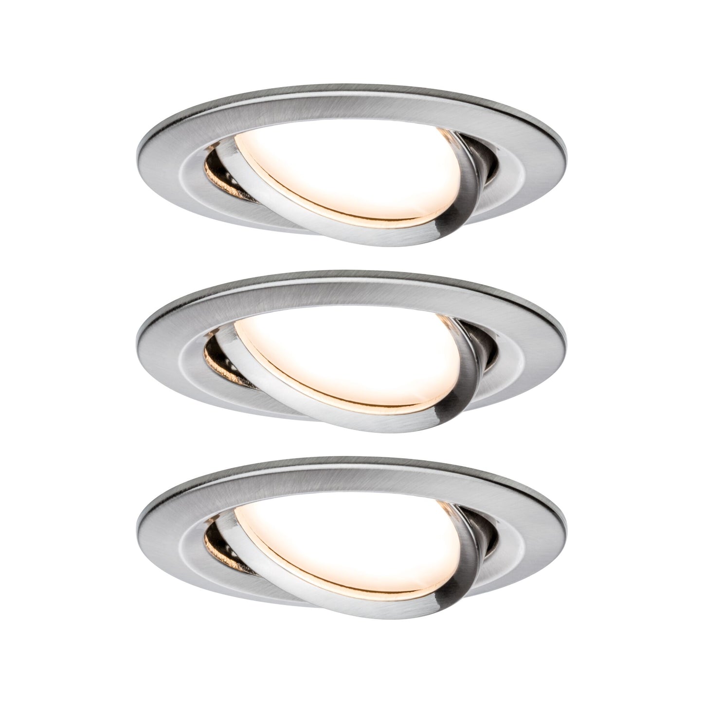 Paulmann Bundle Smart Home Zigbee LED Einbauleuchten-Set Nova Plus 3er-Set 3x6W Eisen gebürstet