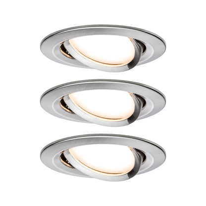 Paulmann Bundle Smart Home Zigbee LED Einbauleuchten-Set Nova Plus 3er-Set 3x6W Eisen gebürstet