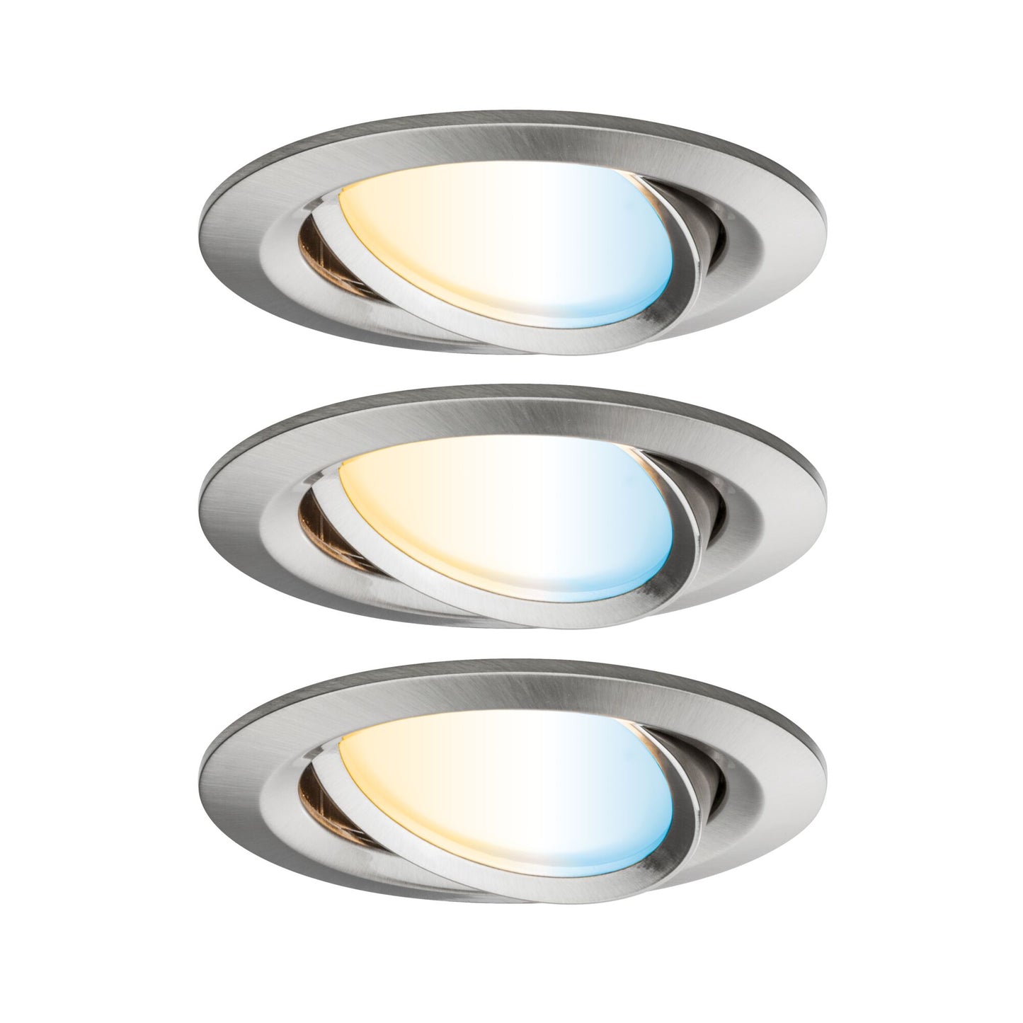 Paulmann Bundle Smart Home Zigbee LED Einbauleuchten-Set Nova Plus 3er-Set 3x6W Tunable White Eisen gebürstet