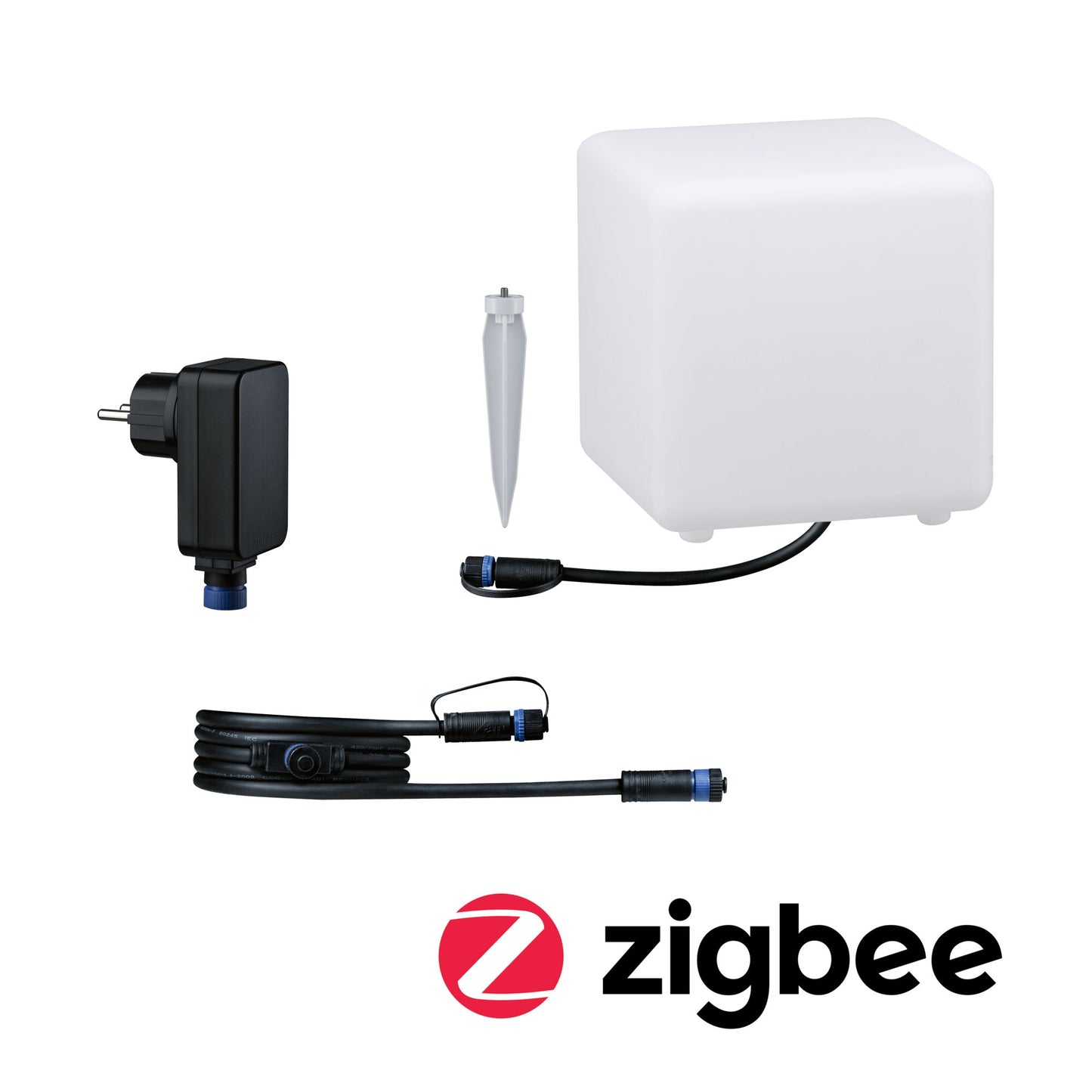 Paulmann Bundle Plug & Shine LED Lichtobjekt Smart Home Zigbee Cube IP65 RGBW+ 2,8W Weiß