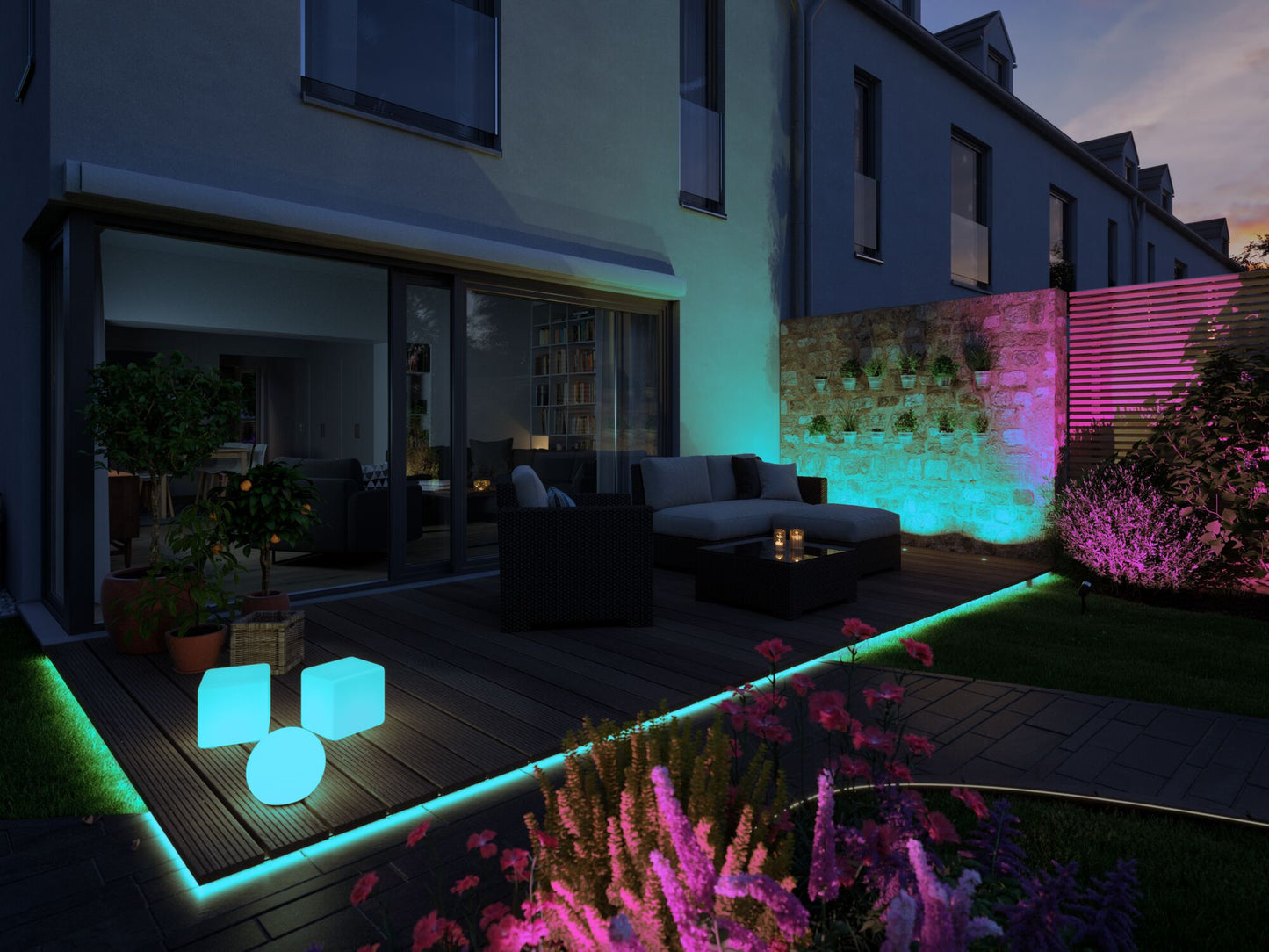 Paulmann Bundle Plug & Shine LED Lichtobjekt Smart Home Zigbee Cube IP65 RGBW+ 2,8W Weiß