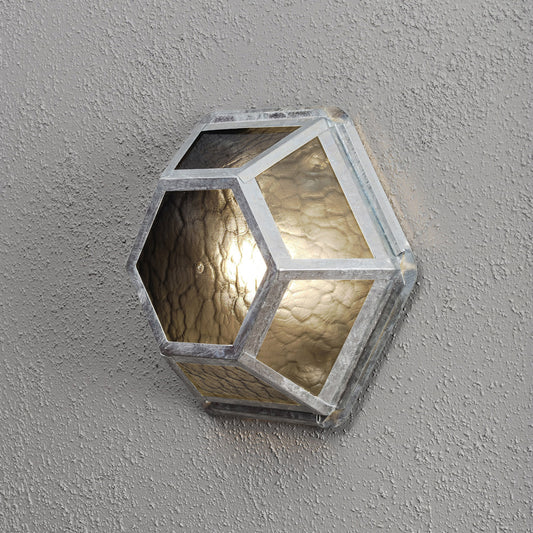 Konstsmide Wand-u. Deckenleuchte Castor, galv., gelbliches Acrylglas