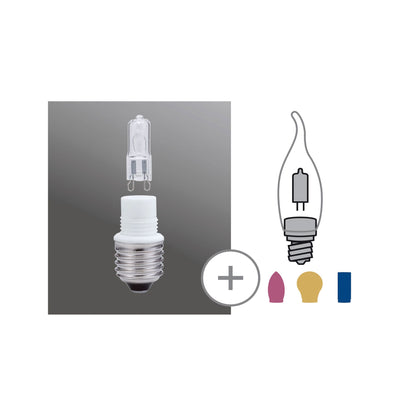 Paulmann Sockelset E27mit 20W G9 Klar Minihalogen