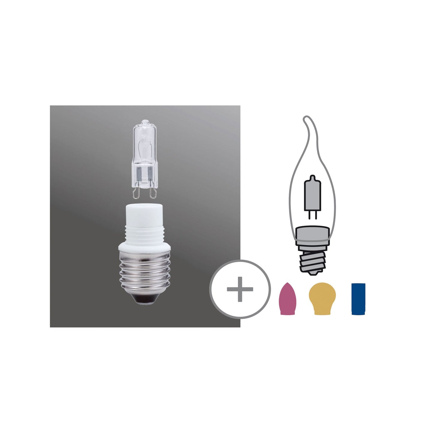 Paulmann Sockelset E27 mit 42W G9 Klar Minihalogen
