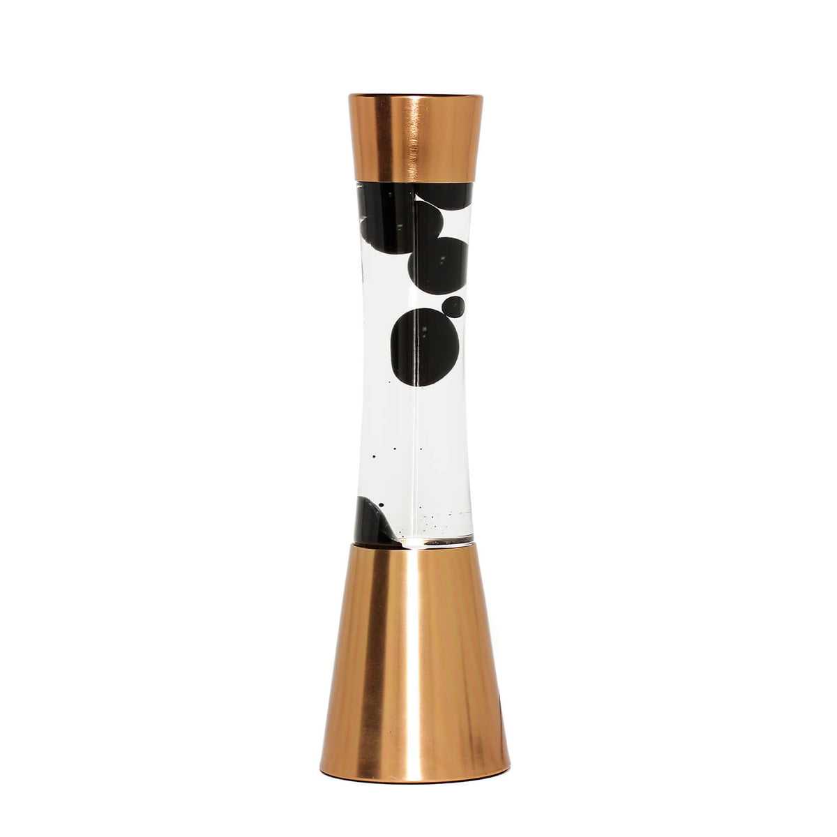 Lavalampe 40cm Wasser: Klar / Wachs: Schwarz Metallic / Body: Kupfer