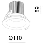 Deko-Light Downlight / Deckeneinbaustrahler COB Back Light 21-22V 9W 3000K 1000lm ws