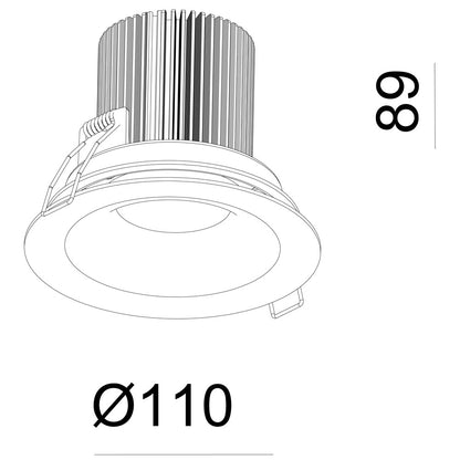 Deko-Light Downlight / Deckeneinbaustrahler COB Back Light 21-22V 9W 3000K 1000lm ws