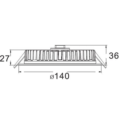 Deko-Light Downlight / Deckeneinbaustrahler Panel Round III 12 12,5W 4000K 1320lm ws
