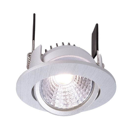 Deko-Light COB-68-350mA-4000K-rund-flach 5W silberfarben gebürstet
