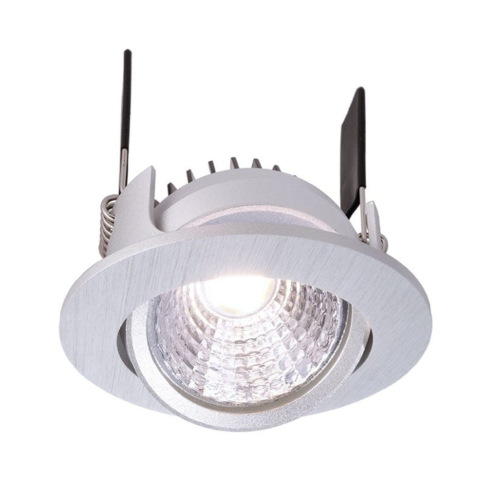 Deko-Light COB-68-350mA-4000K-rund-flach 5W silberfarben gebürstet