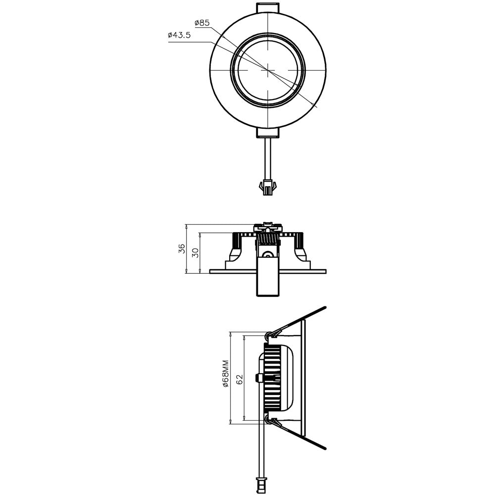 Deko-Light COB-68-24V-4000K-rund 4,5W silberfarben gebürstet