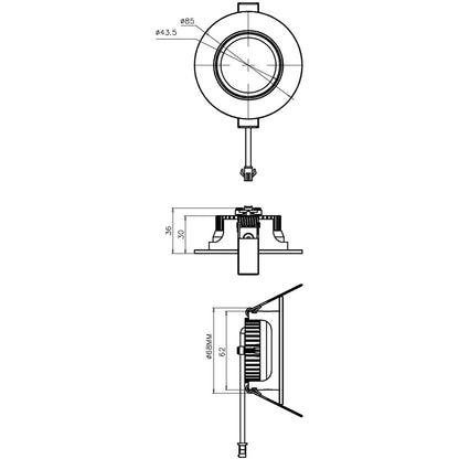 Deko-Light COB-68-24V-4000K-rund 4,5W silberfarben gebürstet