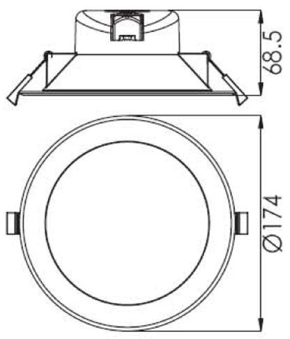Deko-Light Acrux 145 mm, 16 W, DIM, 3000/4000/6000 K, Schwarz