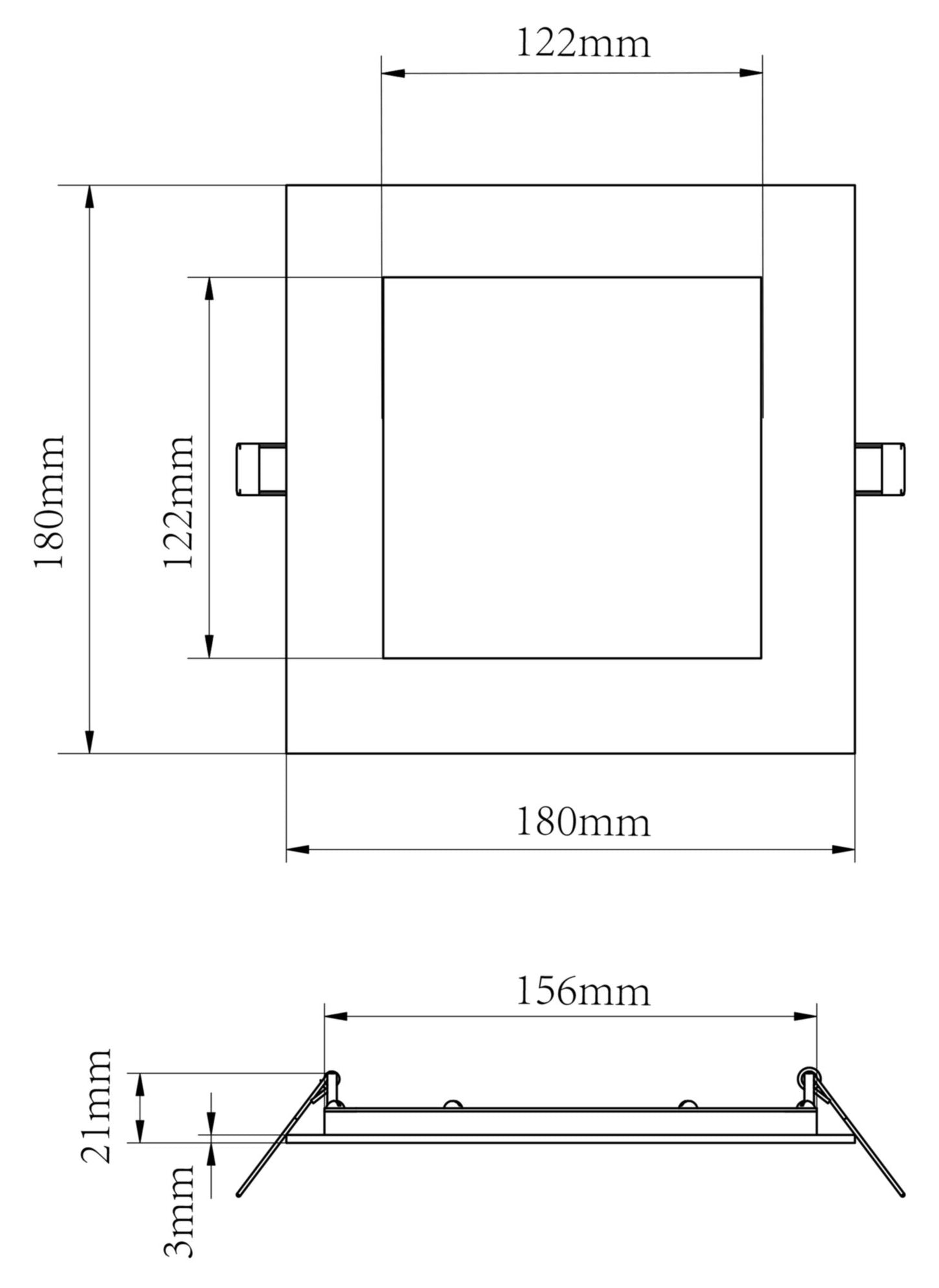Deko-Light Anik Eckig 155, 17 W, DIM, 3000 K, Weiß