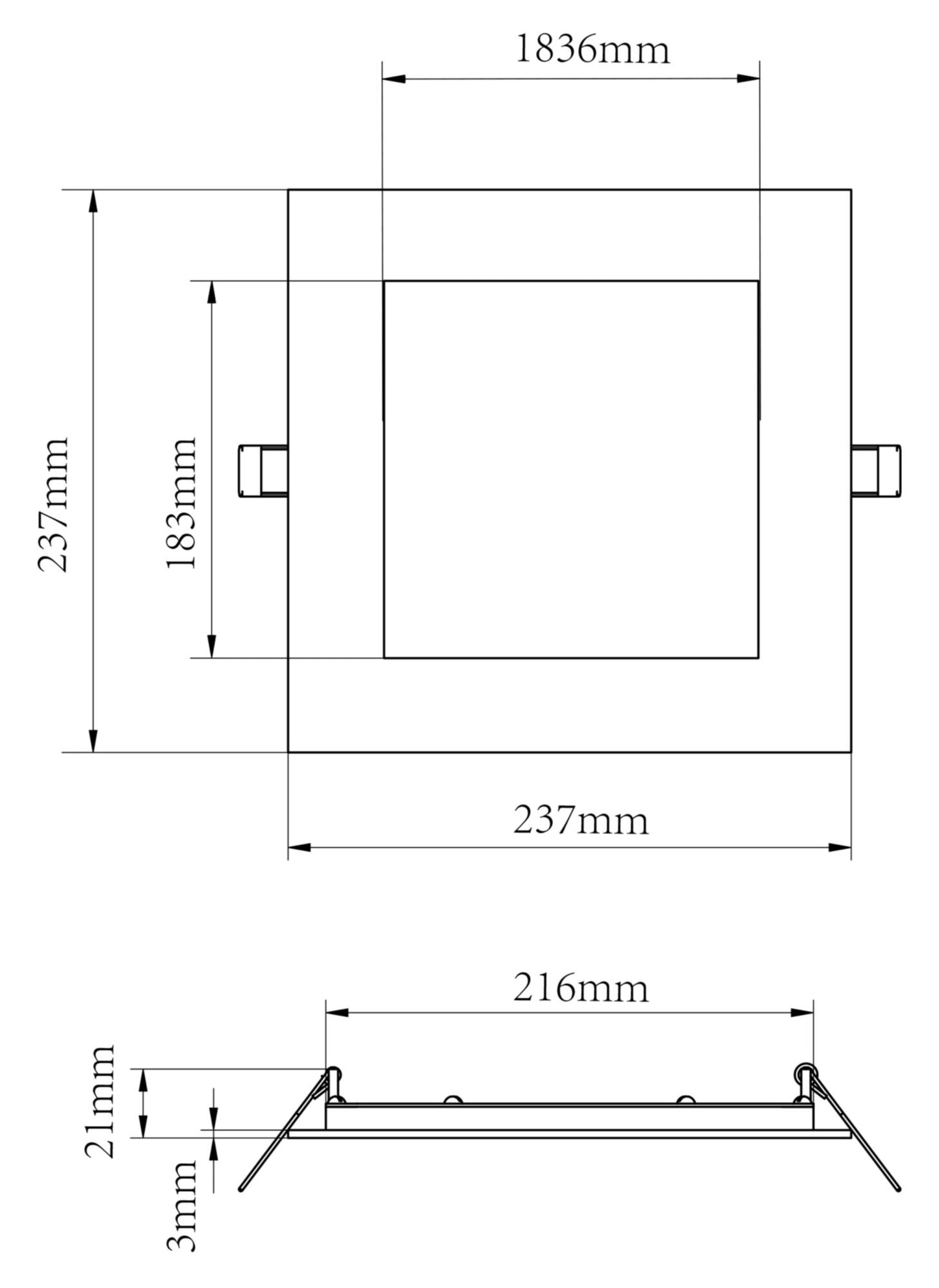 Deko-Light Anik Eckig 215, 24 W, DIM, 4000 K, Weiß
