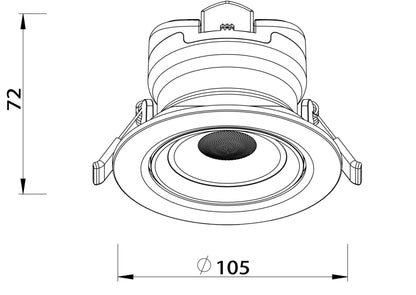 Deko-Light Surtur Tilt, 9 W, DIM, 2700/3000/4000 K, Schwarz