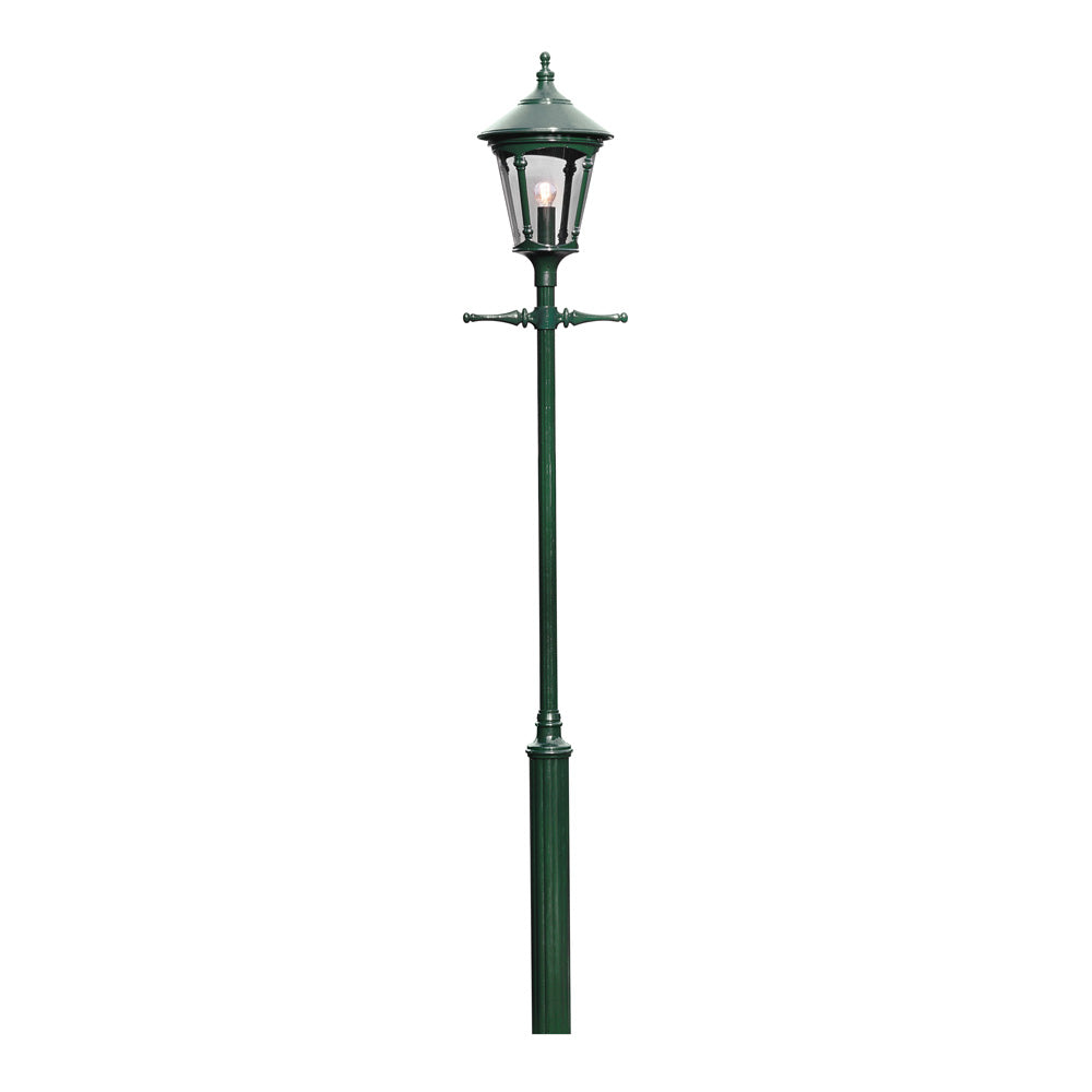 Konstsmide Kandelaber 1flg. Virgo, grün, rauchfarbenes Acrylglas