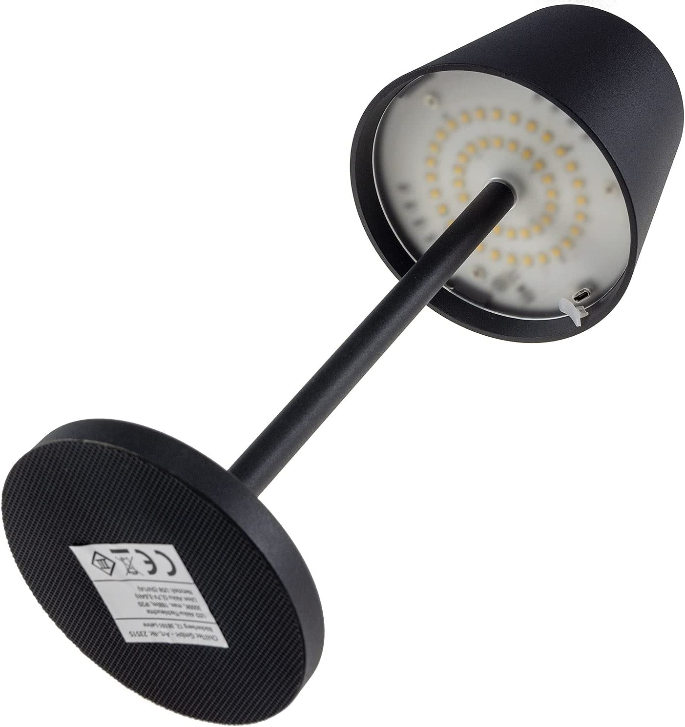 LED Akku-Tischleuchte "Foco Tenda" 3000K, IP44, Touchschalter, 30cm,Schwarz