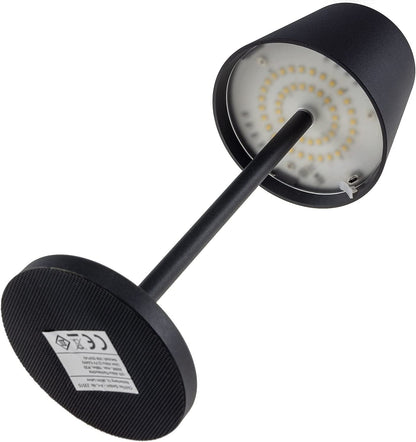 LED Akku-Tischleuchte "Foco Tenda" 3000K, IP44, Touchschalter, 30cm,Schwarz