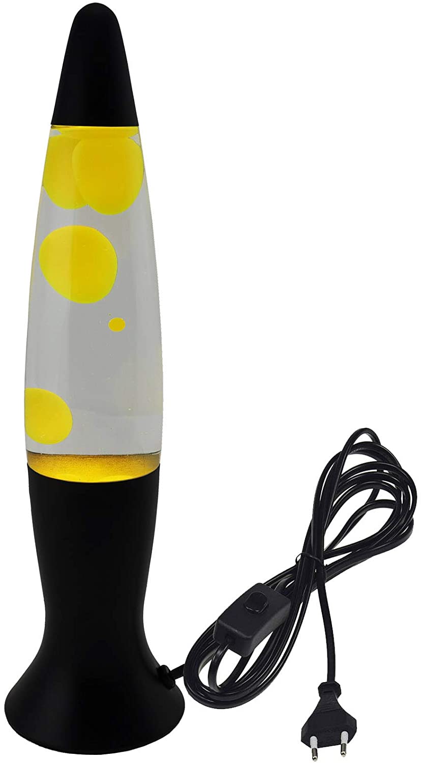 Lavalampe schwarz gelb / klar 40 cm