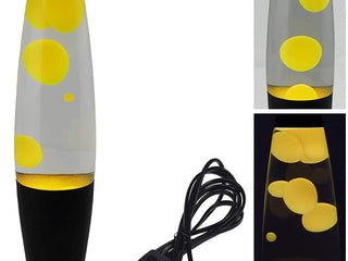 Lavalampe schwarz gelb / klar 40 cm