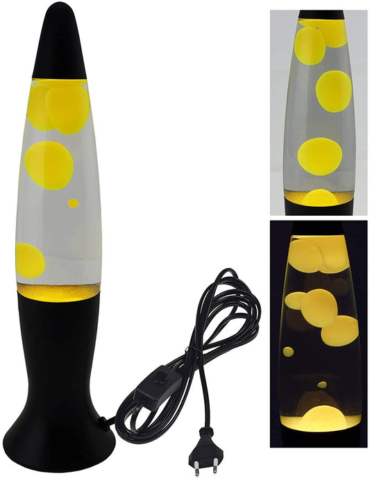 Lavalampe schwarz gelb / klar 40 cm