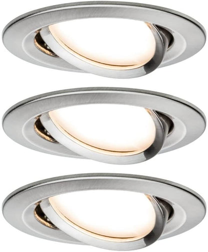 Paulmann EBL Set Nova Coin rund schwenkbar LED 3x6,5W 2700K 230V Eisen geb/Alu