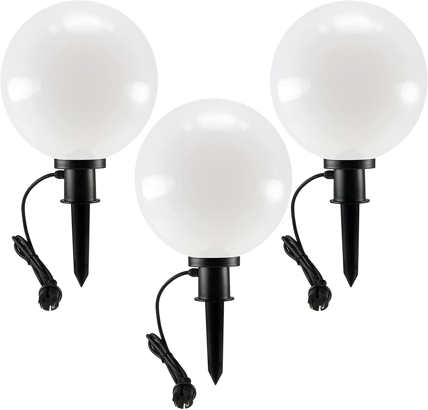 Garten Kugelleuchte Erdspieß "CT-GL30cm" IP44, 230V, 1,5m Kabel, E27 Fassung