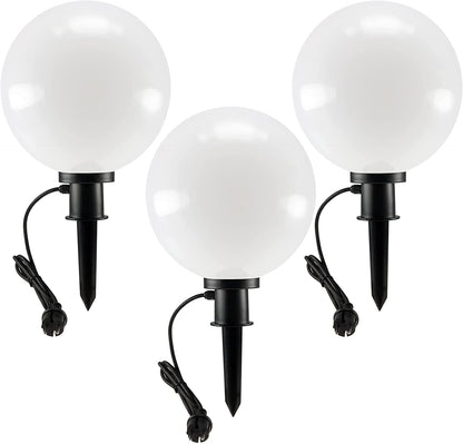 Garten Kugelleuchte Erdspieß "CT-GL30cm" IP44, 230V, 1,5m Kabel, E27 Fassung