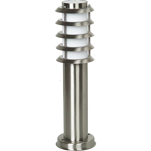 EGB Edelstahl-Sockelleuchte IP44, Kunst.-Glas opal 1x E27 / max 40W