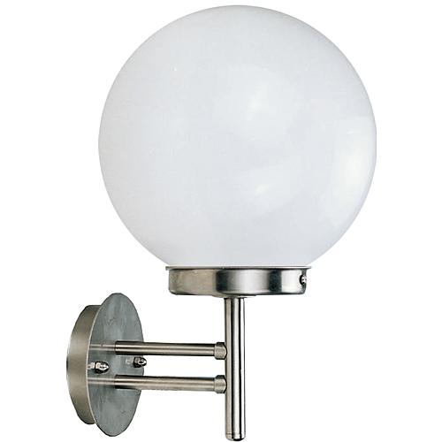 EGB Edelstahl-Wandleuchte IP44, Glas opal D200mm 1x E27 / max 60W