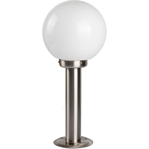 EGB Edelstahl-Sockelleuchte IP44, Glas opal D200mm 1x E27 / max 60W