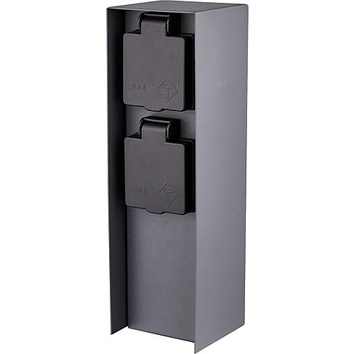 Steckdosensäule 'Rio' anthrazit eckig 2900004379 IP44