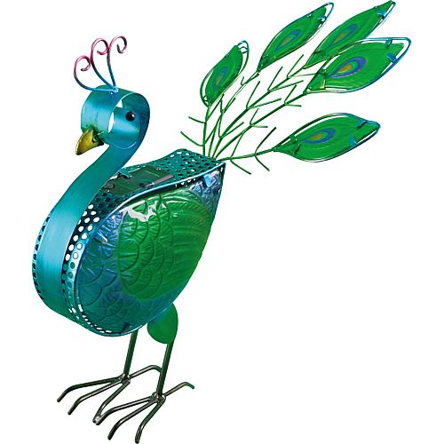 LED-Solar-Figur Pfau SA264 blau/grün