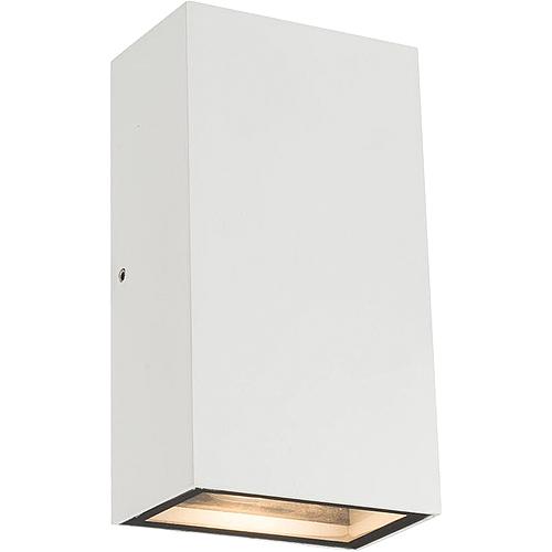EGB Wandleuchte IP54, Aluminium weiß, 2-flg rechteckig