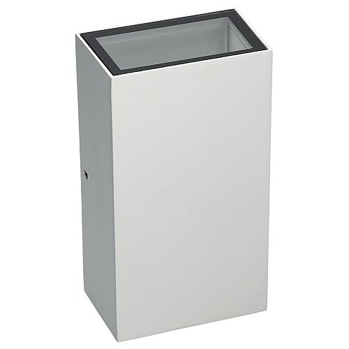 EGB Wandleuchte IP54, Aluminium weiß, 2-flg rechteckig