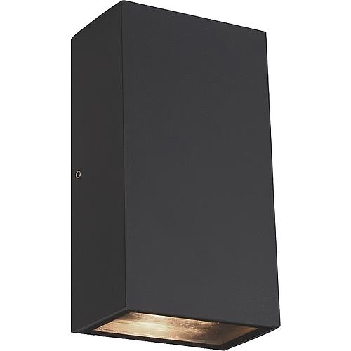 EGB Wandleuchte IP54, Aluminium anthrazit, 2-flg rechteckig