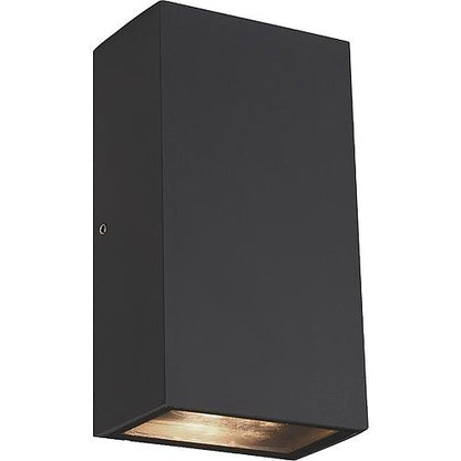 EGB Wandleuchte IP54, Aluminium anthrazit, 2-flg rechteckig