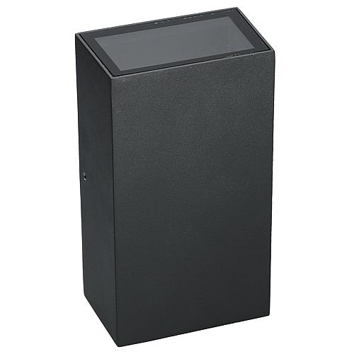 EGB Wandleuchte IP54, Aluminium anthrazit, 2-flg rechteckig