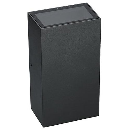 EGB Wandleuchte IP54, Aluminium anthrazit, 2-flg rechteckig