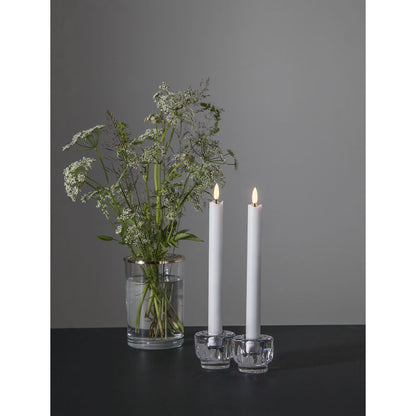 STAR TRADING LED-Echtwachskerzen, FLAMME ANTIQUE, 1 warmweiße flackernde LED, 2er-Set