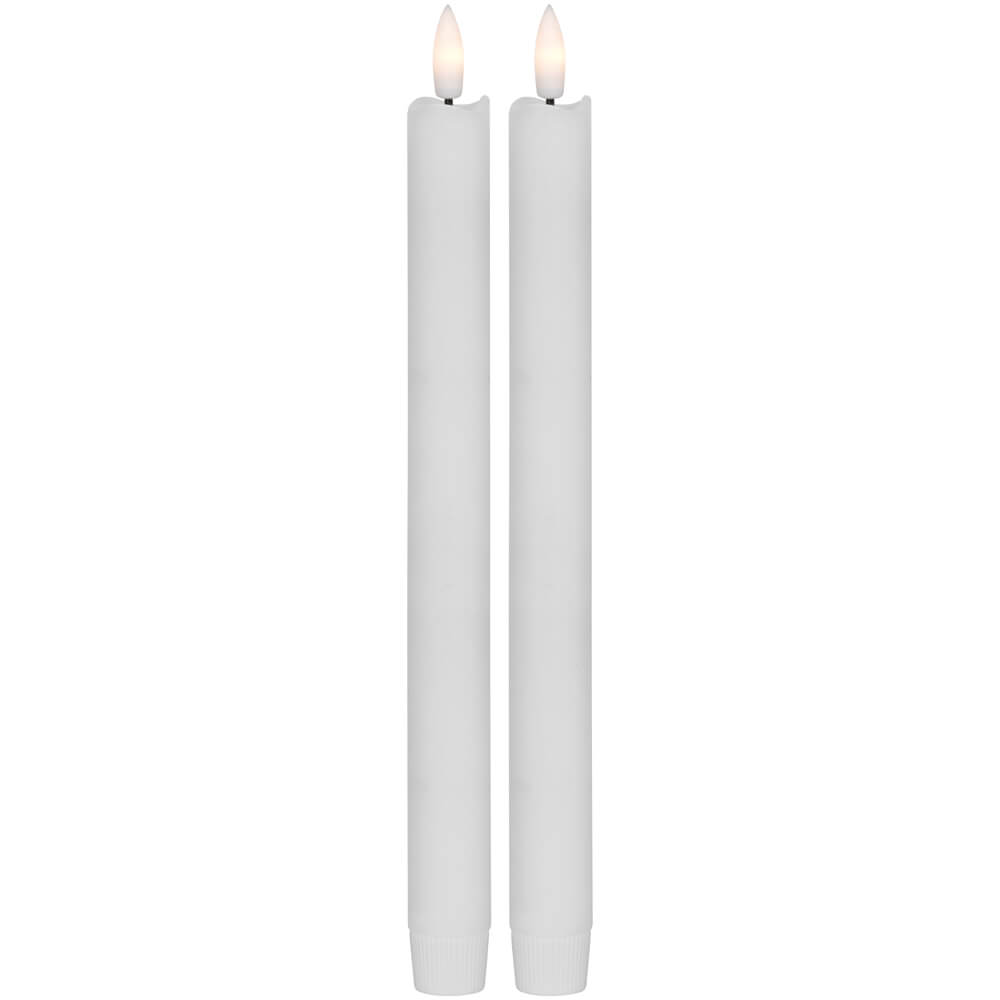 STAR TRADING LED-Echtwachskerzen, FLAMME ANTIQUE, 1 warmweiße flackernde LED, 2er-Set
