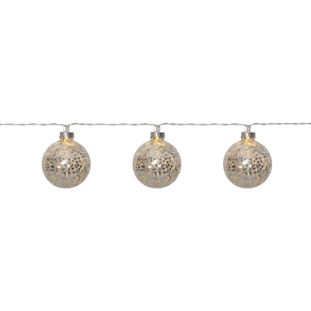 STAR TRADING LED-Minilichterkette, GLITTER, 10 warmweiße LEDs