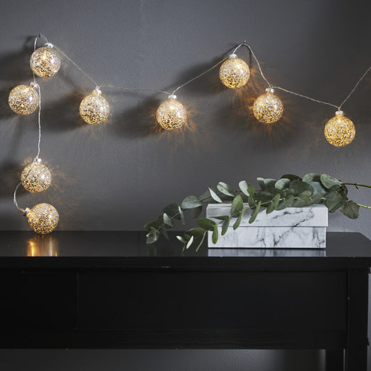STAR TRADING LED-Minilichterkette, GLITTER, 10 warmweiße LEDs