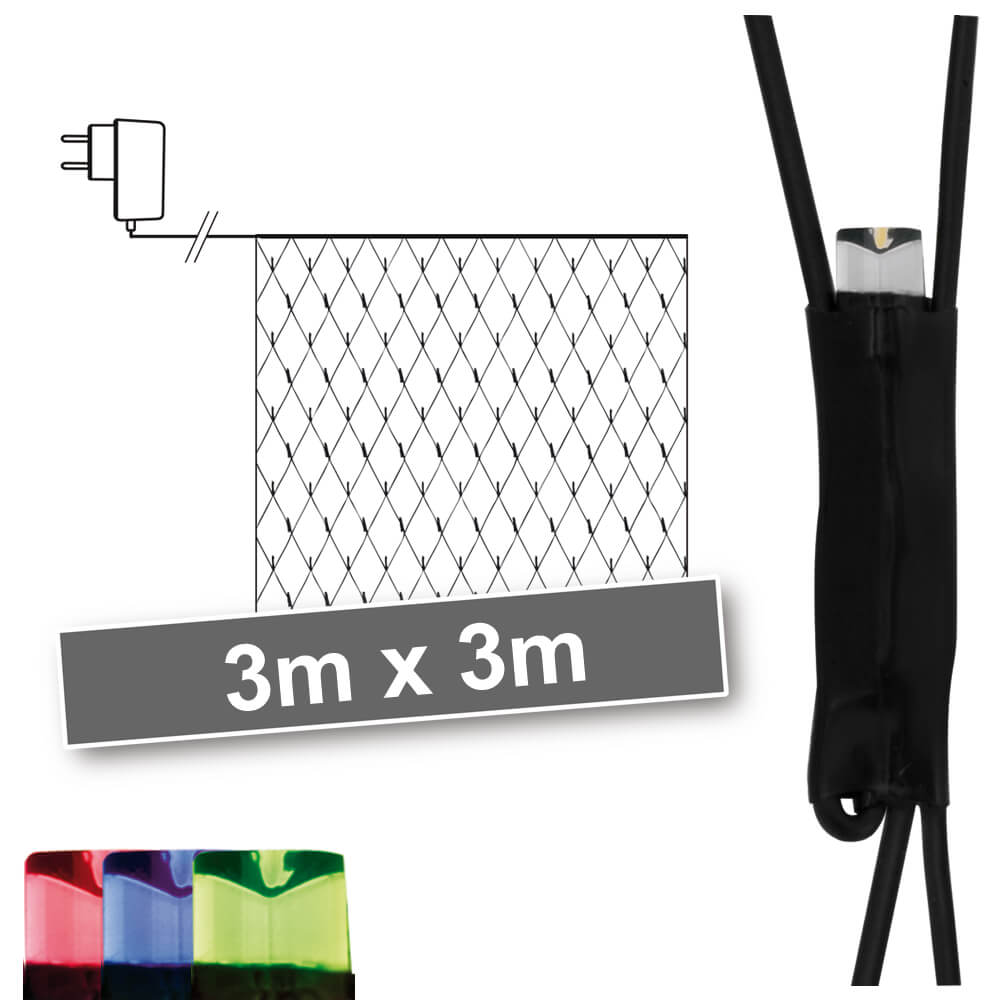 STAR TRADING LED-Minilichternetz, 180 multicolor LEDs